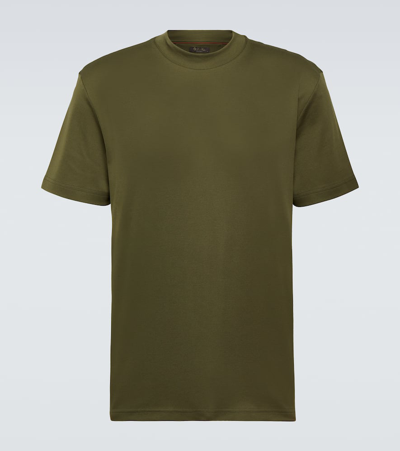 Loro Piana Logo Cotton Jersey T-shirt In Green