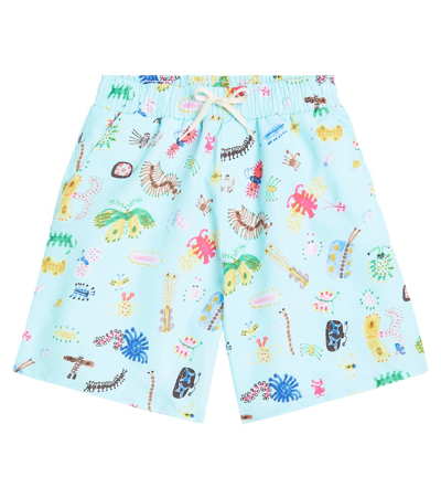 Bobo Choses Kids' Funny Insects Swim Trunks In Aqua Blue