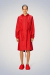 Rains String Parka Jacket In Red