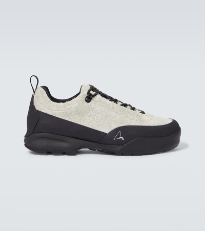 Roa Cingino Leather Sneakers In Off White Black