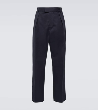 Loro Piana Reinga Cotton Gabardine Chinos In Navy Ocean Wave