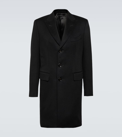 Tom Ford Cashmere Overcoat In Black