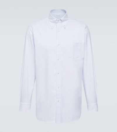 Loro Piana Agui Striped Cotton Oxford Shirt In To Be Defined