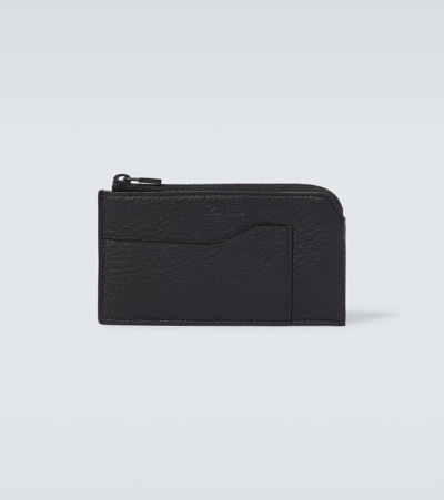 Loro Piana Extra Leather Card Case In Black