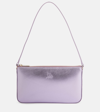Christian Louboutin Loubila Metallic Leather Shoulder Bag In Parme Light