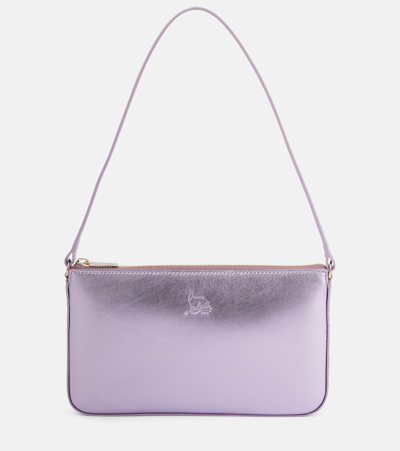 Christian Louboutin Loubila Metallic Leather Shoulder Bag In Parme Light
