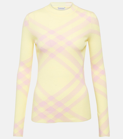 BURBERRY CHECK WOOL-BLEND TOP