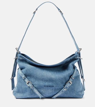 Givenchy Voyou M号牛仔单肩包 In Blue