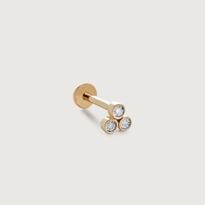 Monica Vinader Gold Diamond Cluster Single Labret Piercing Earring Diamond