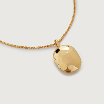 Monica Vinader Gold Id Mini Locket Chain Necklace