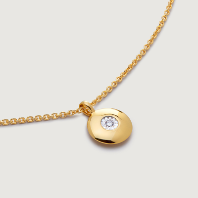 Monica Vinader Gold April Birthstone Necklace Adjustable 41-46cm/16-18' Lab Grown Diamond