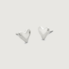 MONICA VINADER STERLING SILVER HEART STUD EARRINGS