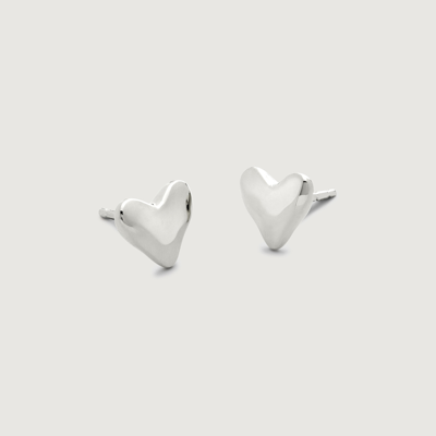 Monica Vinader Sterling Silver Heart Stud Earrings