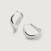 Monica Vinader Sterling Silver Swirl Medium Hoop Earrings