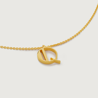 Monica Vinader Gold Initial Q Necklace Adjustable 41-46cm/16-18'