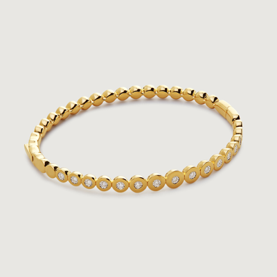 Monica Vinader Gold Graduated Diamond Bangle Lab Grown Diamond In 18k Gold Vermeil