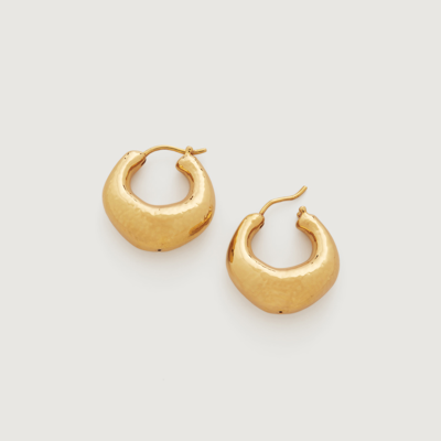 Monica Vinader Gold Deia Chunky Medium Hoop Earrings In Gray