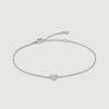 Monica Vinader Sterling Silver Heart Diamond Chain Bracelet Lab Grown Diamond