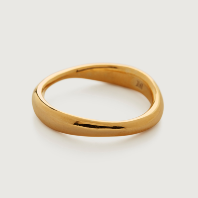 Monica Vinader Gold Nura Reef Stacking Ring