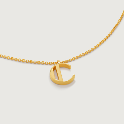 Monica Vinader Gold Initial C Chain Necklace