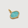 MONICA VINADER GOLD LOTUS GEMSTONE PENDANT CHARM AMAZONITE