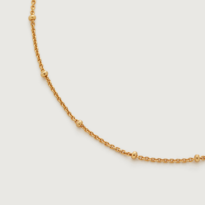 Monica Vinader Gold Fine Beaded Chain Necklace Adjustable 41-46cm/16-18'
