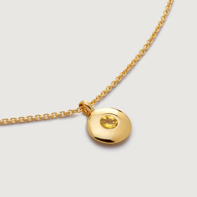 Monica Vinader Gold November Birthstone Necklace Adjustable 41-46cm/16-18' Citrine