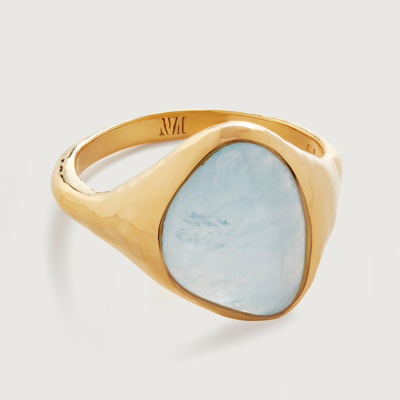 Monica Vinader Gold Rio Gemstone Ring Aquamarine