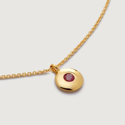 Monica Vinader Gold July Birthstone Necklace Adjustable 41-46cm/16-18' Ruby