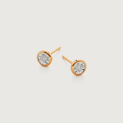 MONICA VINADER GOLD DIAMOND ESSENTIAL STUD EARRINGS DIAMOND