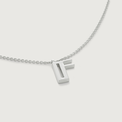 Monica Vinader Sterling Silver Initial F Necklace Adjustable 41-46cm/16-18'