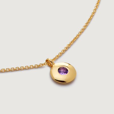 Monica Vinader Gold February Birthstone Necklace Adjustable 41-46cm/16-18' Amethyst