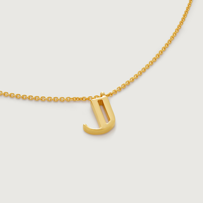 Monica Vinader Gold Initial J Necklace Adjustable 41-46cm/16-18' In Neutral
