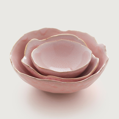 Monica Vinader Nesting Dishes In Pink
