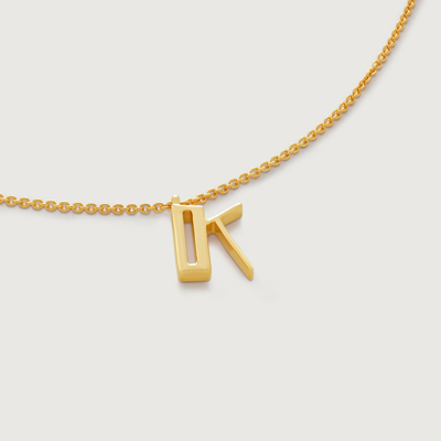 Monica Vinader Gold Initial K Chain Necklace