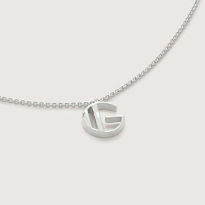 Monica Vinader Sterling Silver Initial G Chain Necklace In Metallic