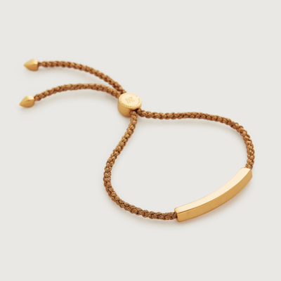 Monica Vinader Linear Friendship Bracelet, Gold Vermeil On Silver In Brown