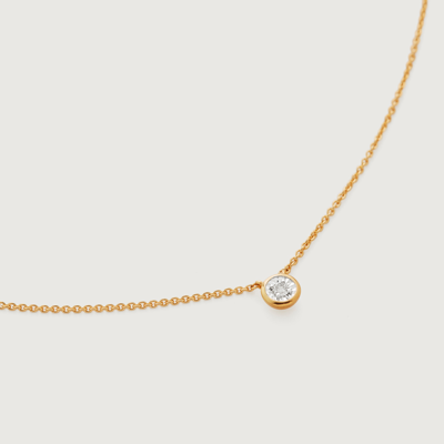 Monica Vinader Gold Diamond Essential Chain Necklace Adjustable 41-46cm/16-18' Diamond
