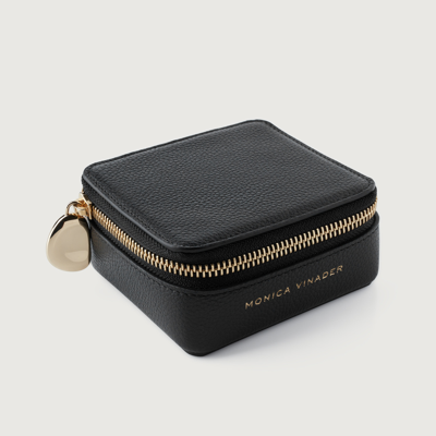 Monica Vinader Leather Jewellery Box In Black