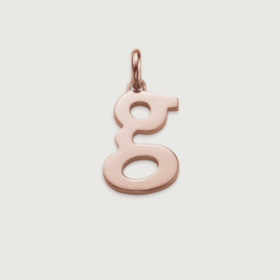 Monica Vinader Alphabet Pendant G, Rose Gold Vermeil On Silver In Pink
