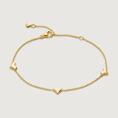 Monica Vinader Heart Station Bracelet In 18k Gold Vermeil
