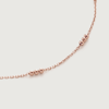 Monica Vinader Rose Gold Triple Beaded Chain Necklace 14-16'