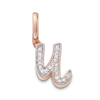 Monica Vinader Rose Gold Alphabet U Diamond Pendant Charm Diamond