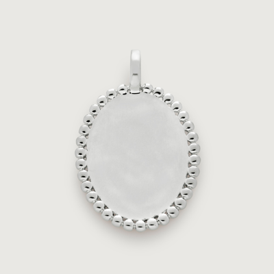 Monica Vinader Womens Sterling Silver Deia Recycled Sterling-silver Beaded Oval Charm