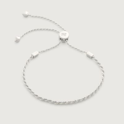 Monica Vinader Sterling Silver Corda Fine Chain Friendship Bracelet In White
