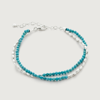 MONICA VINADER STERLING SILVER MINI NUGGET GEMSTONE BEADED BRACELET TURQUOISE