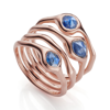 Monica Vinader Rose Gold Siren Cluster Cocktail Ring Kyanite In Rose Gold/kyanite