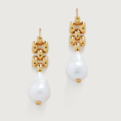 Monica Vinader Gold Heirloom Baroque Pearl Earrings Pearl