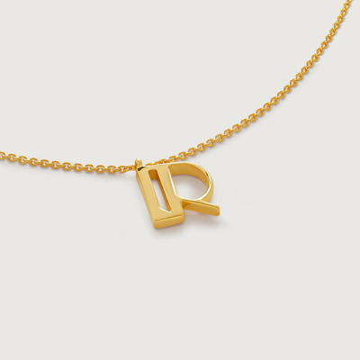 Monica Vinader Gold Initial R Necklace Adjustable 41-46cm/16-18'