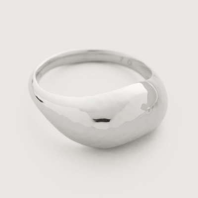 Monica Vinader Sterling Silver Deia Domed Ring In Metallic